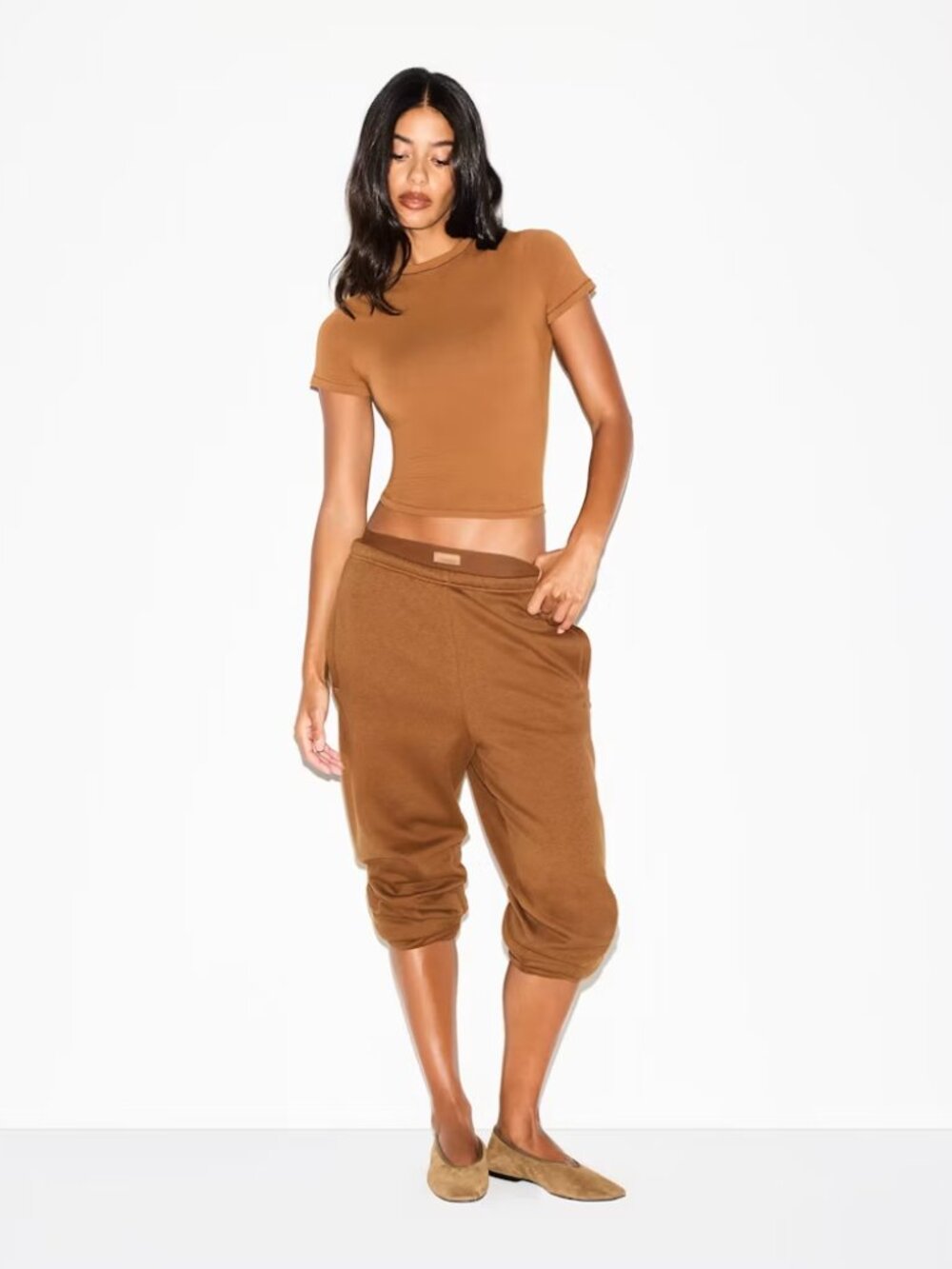 Skims Cotton Fleece Classic Jogger - Large, Bison